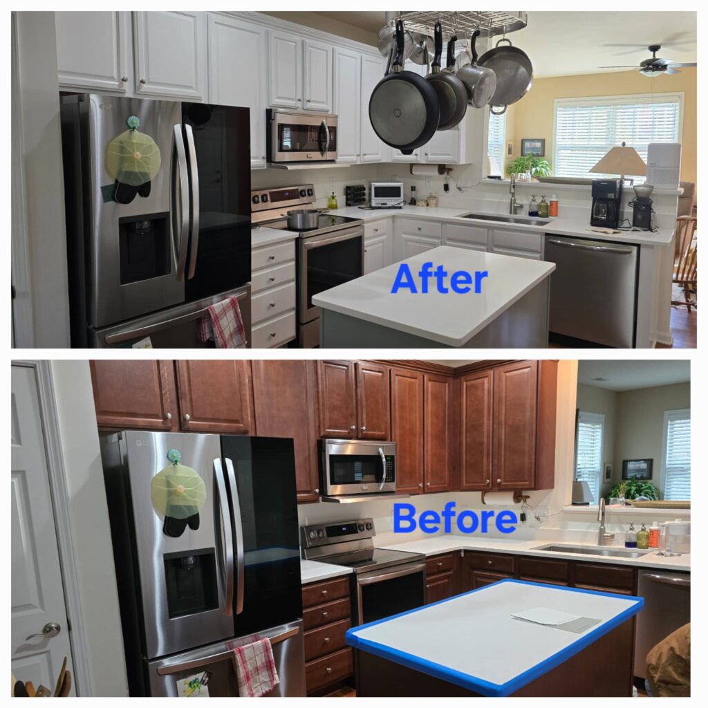 Cabinets painting project — Custom Painting of Asheville Inc